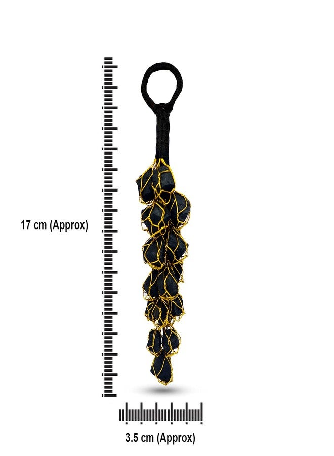 Crystu Natural Selenite with Black Tourmaline Tumble Stone Car Hanging Accessories and Door Hanging Items Reiki Healing and Crystal Healing Stones Combo Pack of 2 pc (Color : Multi) - Image 5
