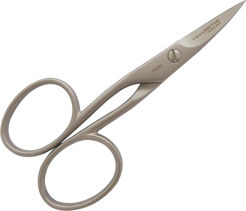 Tenartis Stainless Steel Curved Nail Scissors for Left Hand with PVC Case - Tenartis Made in Italy