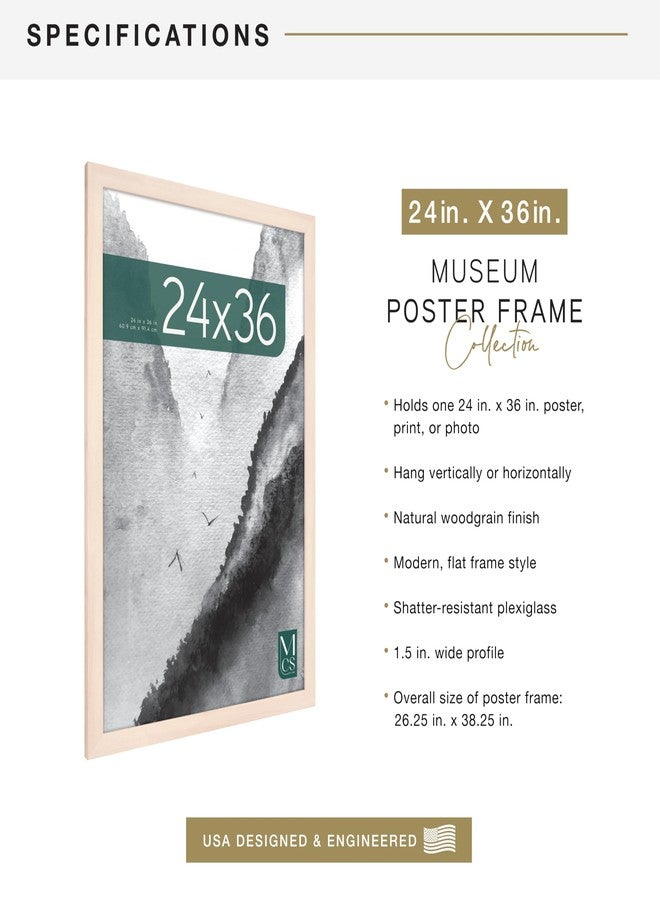 MCS Museum Poster Frame, Natural Woodgrain, 24 x 36 in, Single - Image 4
