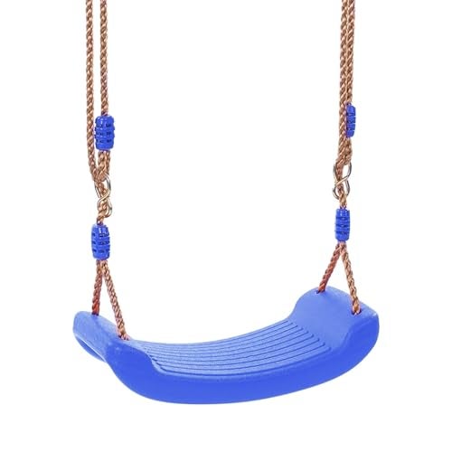 REZNOR Kids Indoor Outdoor Plastic Swing Seat with Hight Adjustable Rope Strong Tree Swing for Playground Backyard Holds 120Kg for 3-12 Years Kids Children (Green) - Image 1
