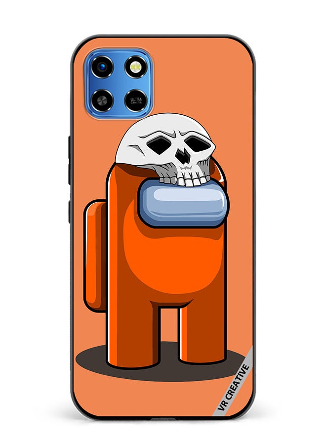 VR CREATIVE Protective Case Cover For Infinix Smart 6 HD Orange Game Among Us In Halloween Design Multicolour - Image 1