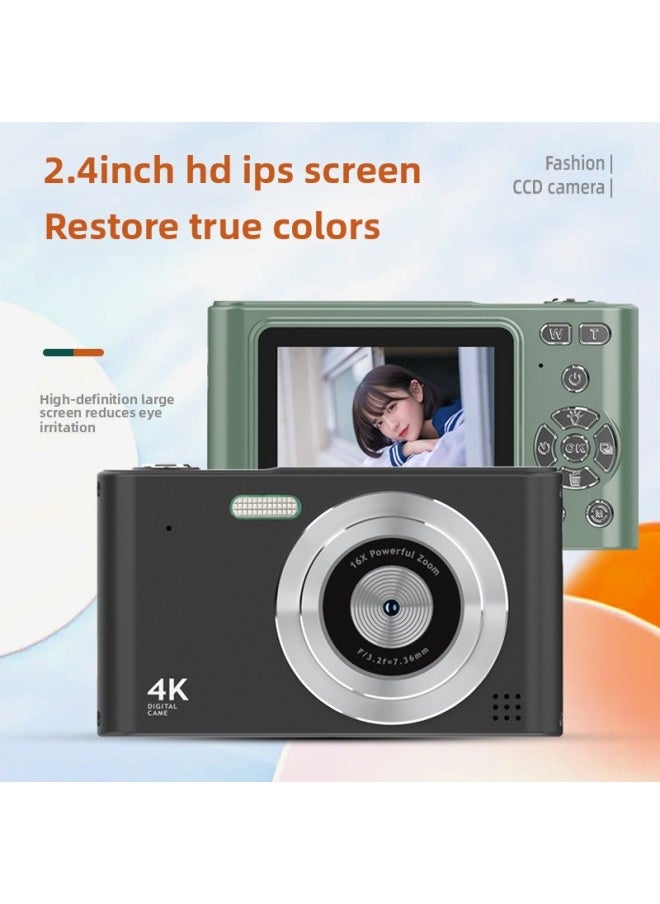 Generic - High-definition Digital Camera CCD Student Party Campus Card Machine Photo Video Retro Travel Gift-Color:H15 Black (hd Large Screen) + 64g Memory Card + Card Reader + Android Otg Adapter - Image 1