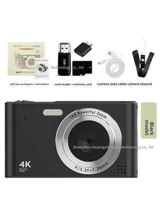 High-definition Digital Camera CCD Student Party Campus Card Machine Photo Video Retro Travel Gift-Color:H15 Black (hd Large Screen) + 64g Memory Card + Card Reader + Android Otg Adapter - pzsku/Z1599D81114CEA6D7DC60Z/45/1746220970/bbbe4191-e406-492a-809d-1bd9b76176a3