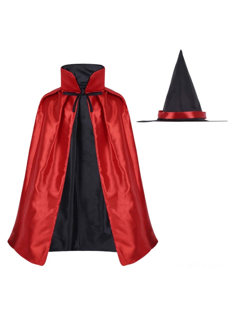 Highland Red Witch Cape and Hat Costume for Kids 90x90 CM - Image 2