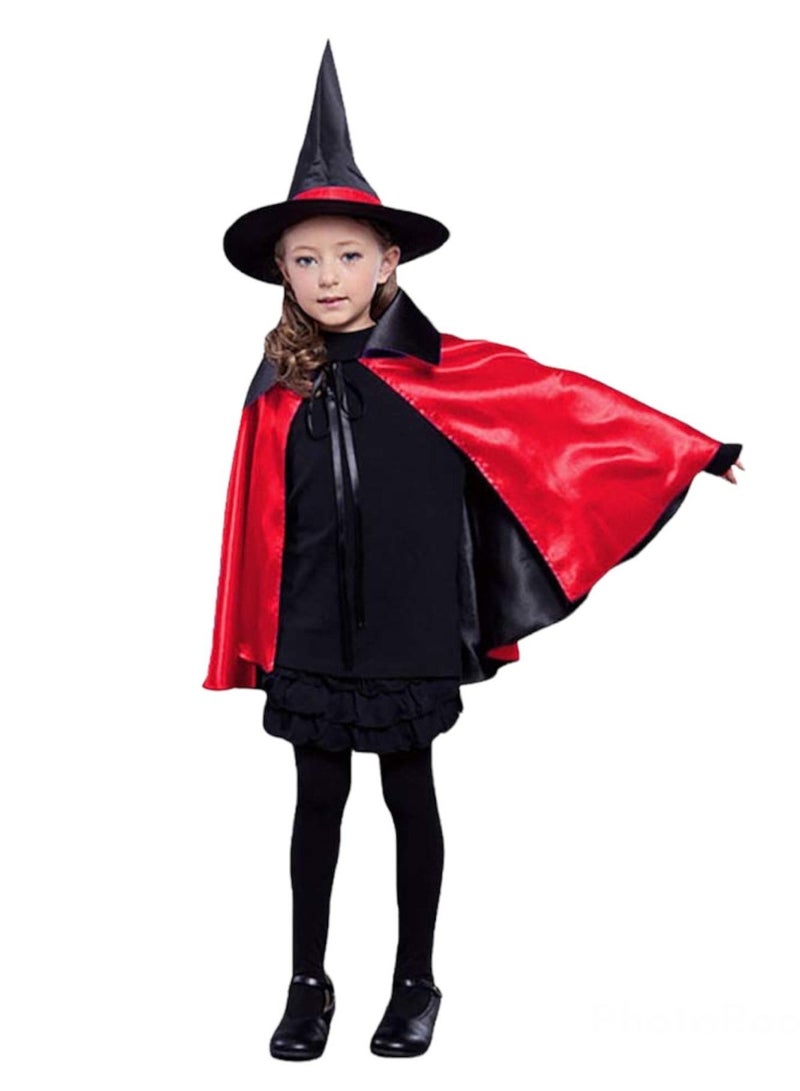 Highland Red Witch Cape and Hat Costume for Kids 90x90 CM - Image 4