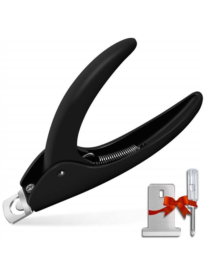 GA&EN Black Adjustable Artificial Acrylic Fake Nail False Nail Tip Clipper Cutter Trimmer Manicure Pedicure Sharp Blade Clip Tool for Salon Home Nail Art Beauty Design DIY - Image 1