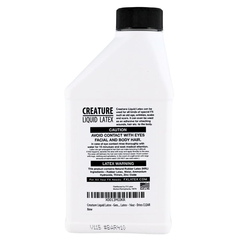 CREATURE 16oz - CLEAR - Creature Liquid Latex, General Purpose Professional Special Effects Liquid Latex - Image 4