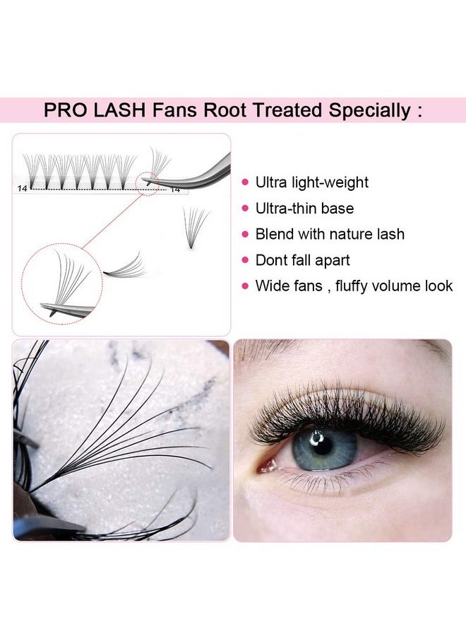 PRO LASHBEAUTY Premade Fans Eyelash Extensions 7Dd0.0714 Short Stem Premade Volume Eyelash Extensions 3D 5D 7D Volume Lash Extensions 9 To 20 Mm Pre Made Lash Fans C D Curl .07 .10(7Dd0.0714Mm)  - Image 2