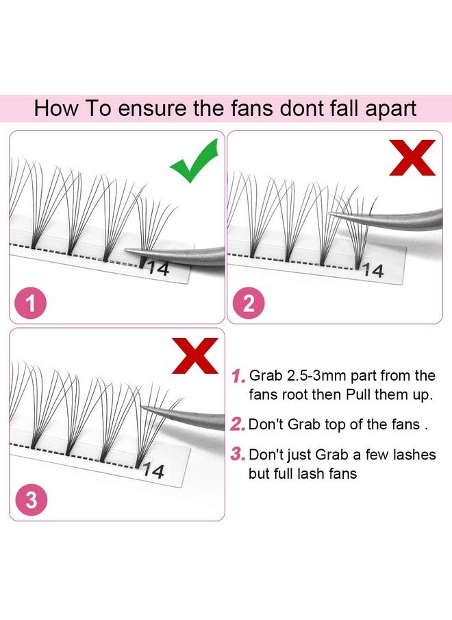 PRO LASHBEAUTY Premade Fans Eyelash Extensions 7Dd0.0714 Short Stem Premade Volume Eyelash Extensions 3D 5D 7D Volume Lash Extensions 9 To 20 Mm Pre Made Lash Fans C D Curl .07 .10(7Dd0.0714Mm)  - Image 5