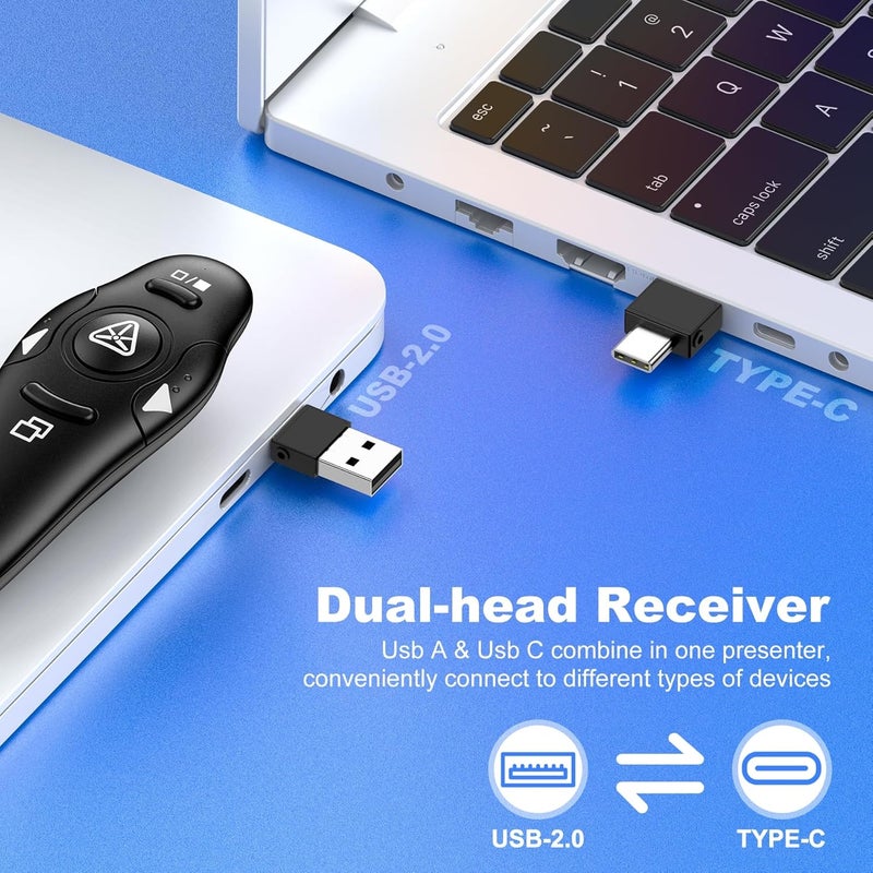 Presentation Clicker Wireless Presenter Remote Clicker for PowerPoint Presentation Remote, RF 2.4GHz USB Presentation Clicker PPT PowerPoint Clicker for Mac, Keynote, Computer, Laptop - Image 3