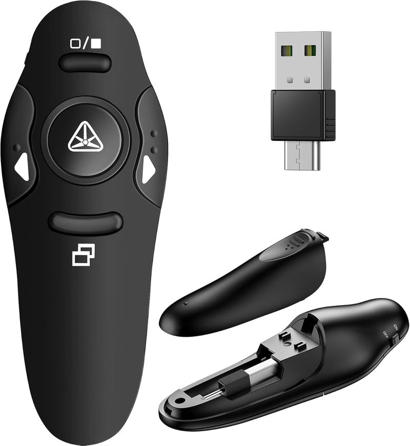 Presentation Clicker Wireless Presenter Remote Clicker for PowerPoint Presentation Remote, RF 2.4GHz USB Presentation Clicker PPT PowerPoint Clicker for Mac, Keynote, Computer, Laptop - Image 1