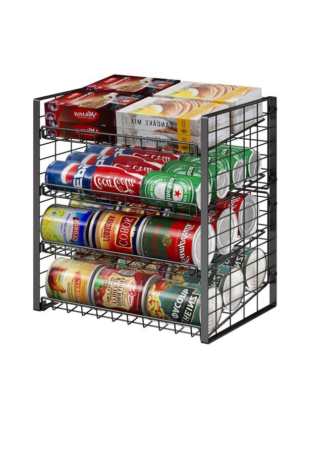 JKsmart 4-Tier Can Rack Organizer for Pantry, Adjustable Can Storage Holder for Various Ounces of Canned food Soda Drinks, Can Dispenser Holds Up to 48 Cans for Kitchen Cupboard Cabinet - Image 1