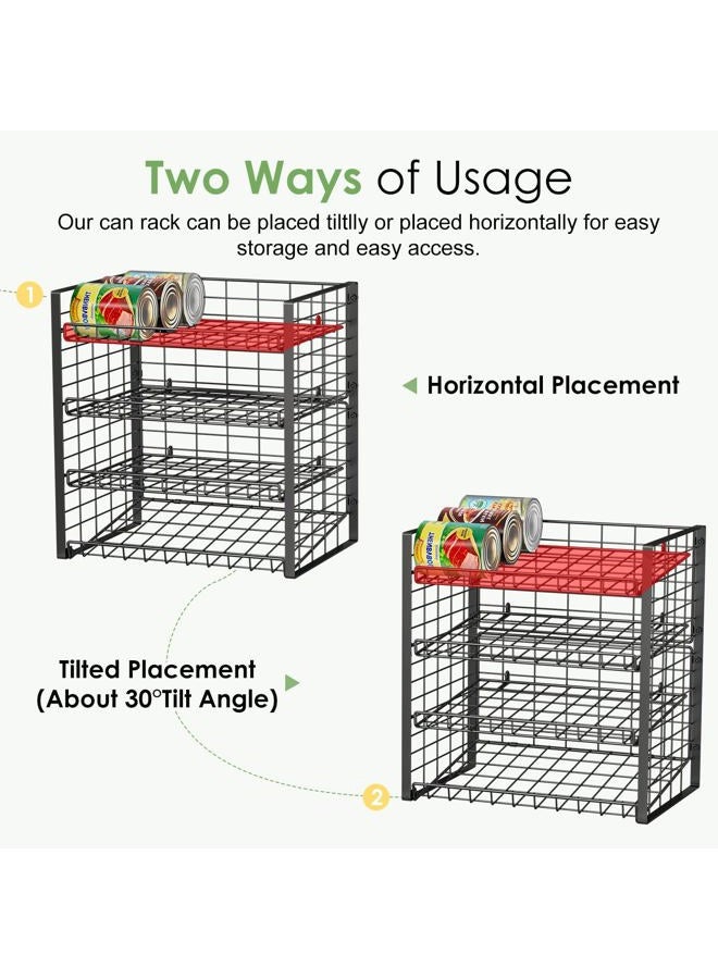 JKsmart 4-Tier Can Rack Organizer for Pantry, Adjustable Can Storage Holder for Various Ounces of Canned food Soda Drinks, Can Dispenser Holds Up to 48 Cans for Kitchen Cupboard Cabinet - Image 3