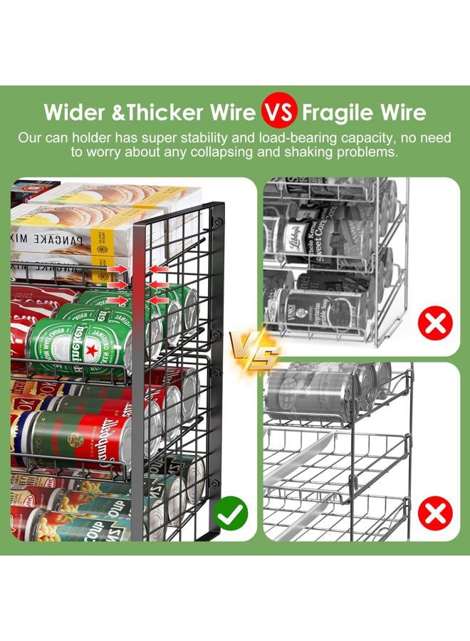 JKsmart 4-Tier Can Rack Organizer for Pantry, Adjustable Can Storage Holder for Various Ounces of Canned food Soda Drinks, Can Dispenser Holds Up to 48 Cans for Kitchen Cupboard Cabinet - Image 5