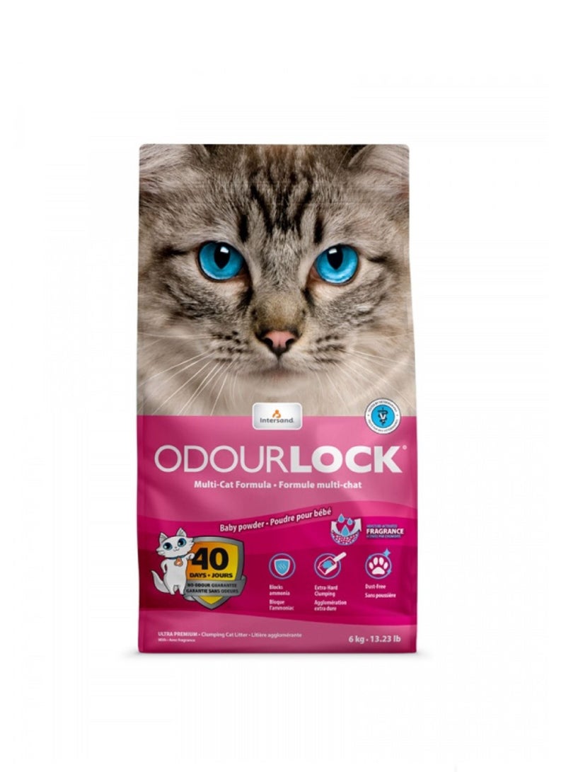 INTERSAND Odourlock Baby Powder Clumping Cat Litter 6Kg - Image 1