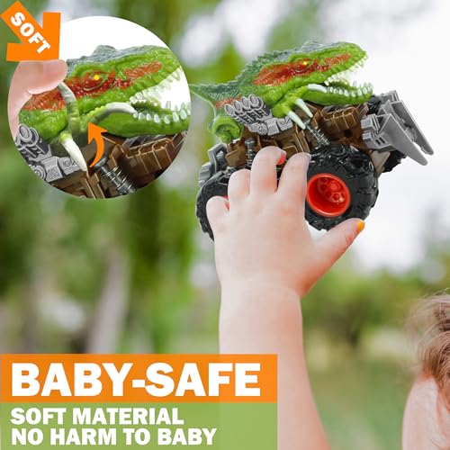 Oriate Friction Powered Dinosaur ATV Toy Cars for Children, Baterried Free Swing Carnotaurus Monster Truck with Robotic Arm, Fantastic Birthday for Kids Boy Girl - Image 4