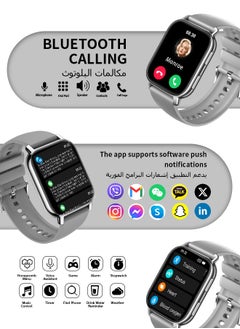 WAPIK Korean Brand P5S Smart Watch,Business Smartwatch,Waterproof Fitness Watch, Bluetooth Calling,Smart watch for Men, Zinc Alloy Vacuum Plating, Heart Rate Monitoring,Smart watch for women Silver  - Image 2