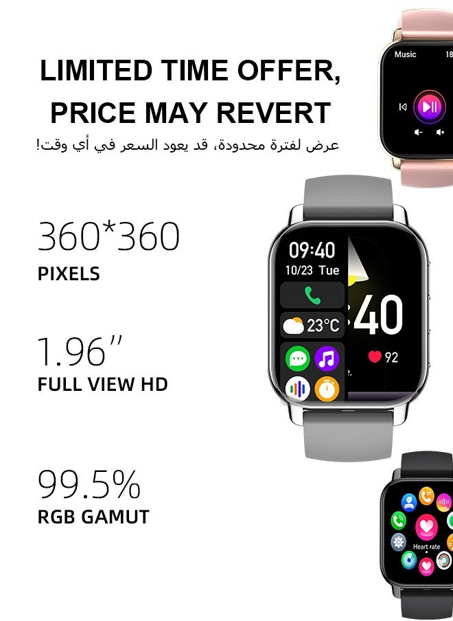 WAPIK - Korean Brand P5S Smart Watch,Business Smartwatch,Waterproof Fitness Watch, Bluetooth Calling,Smart watch for Men, Zinc Alloy Vacuum Plating, Heart Rate Monitoring,Smart watch for women Silver - Image 1