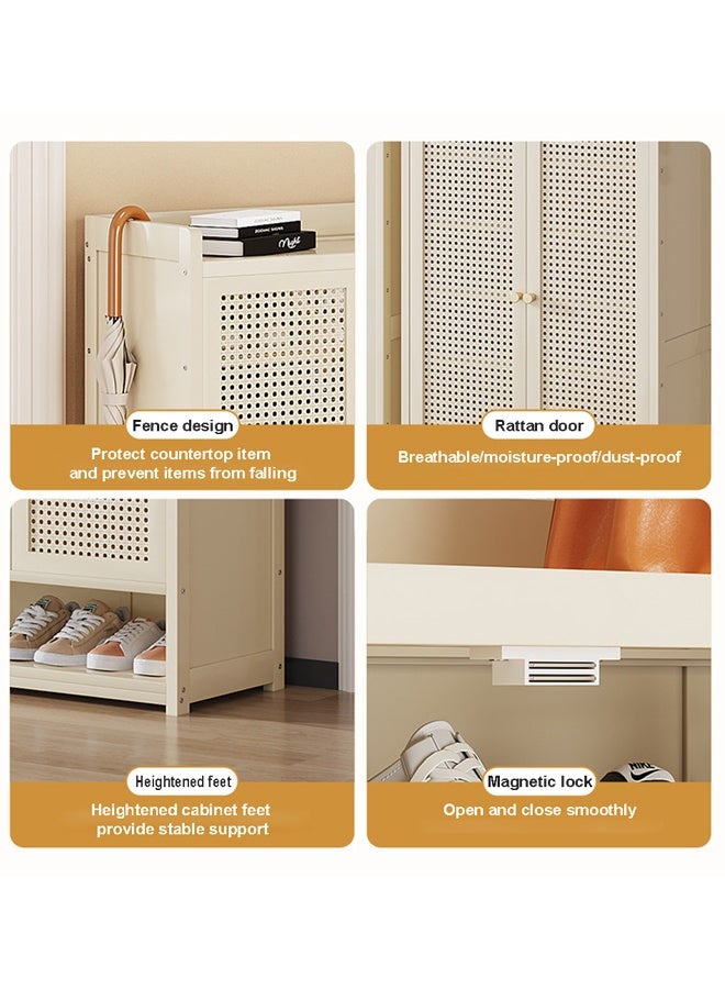 keke 8 Tiers Multifunctional Entryway Shoe Cabinet with 4 Doors - Image 4