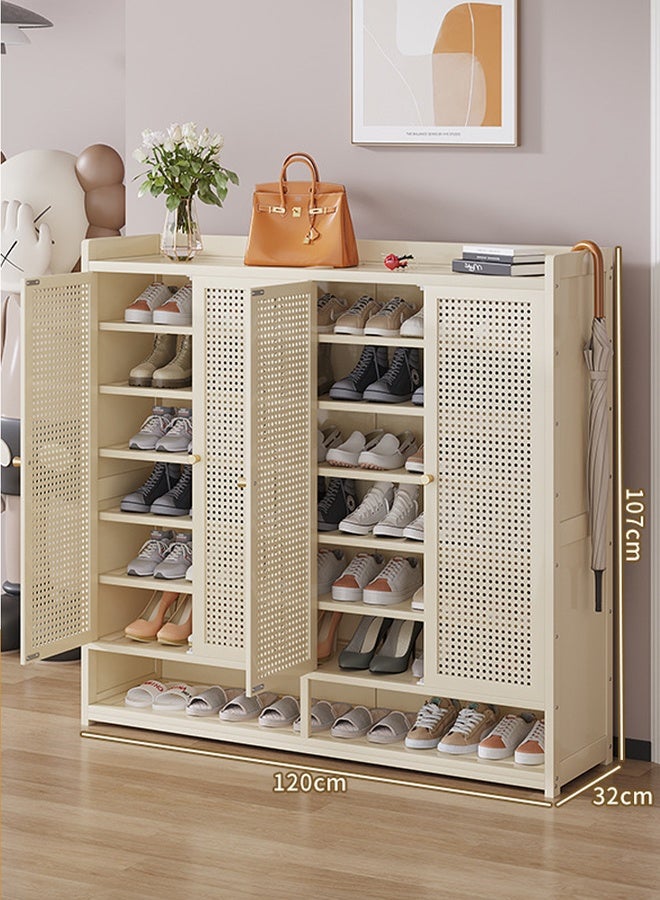 keke 8 Tiers Multifunctional Entryway Shoe Cabinet with 4 Doors - Image 2