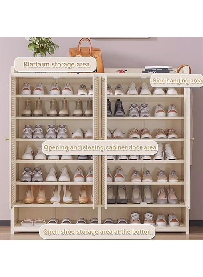 keke 8 Tiers Multifunctional Entryway Shoe Cabinet with 4 Doors - Image 3