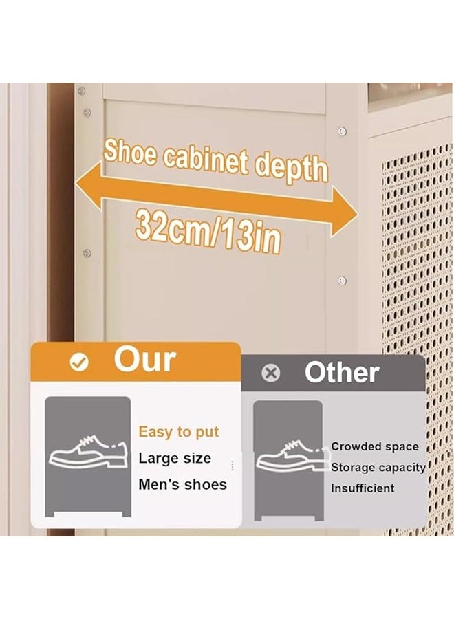 keke 8 Tiers Multifunctional Entryway Shoe Cabinet with 4 Doors - Image 5