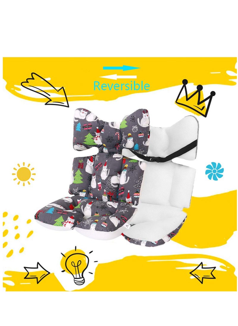 SYOSI Baby Car Seat Cushion for Stroller and Car Seat, Breathable Thick Baby Cushion Pad, Double Sides Use, Kids Seat Cushion For Safe Sleeping In the Car Seat And Booster Seat Cat  - Image 3