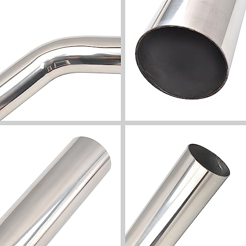 BIGREAT OD 3'' Inch (76MM) 45 Degree Bend Elbow Stainless Steel Turbocharger Pipe Tube Intercooler Pipe High Class Brushed Treatment Air Intake Tube Pipe Polished Universal-2PCS - Image 3