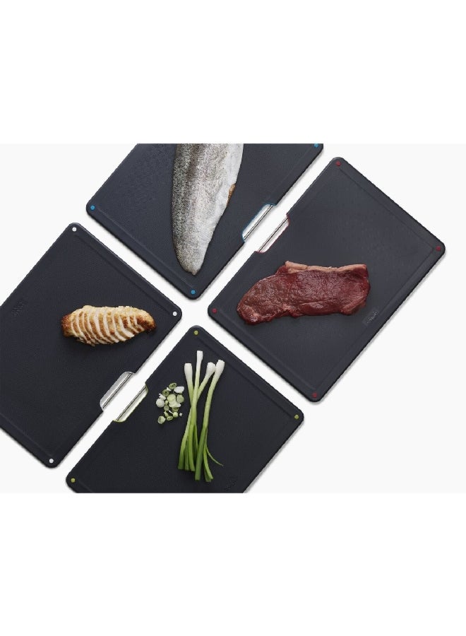 جوزيف جوزيف طقم ألواح تقطيع فوليو مكون من 4 قطع مع حقيبة تخزين أسود وفضي 26.5 × 35.5 × 7.4 سم 60170 - Image 3