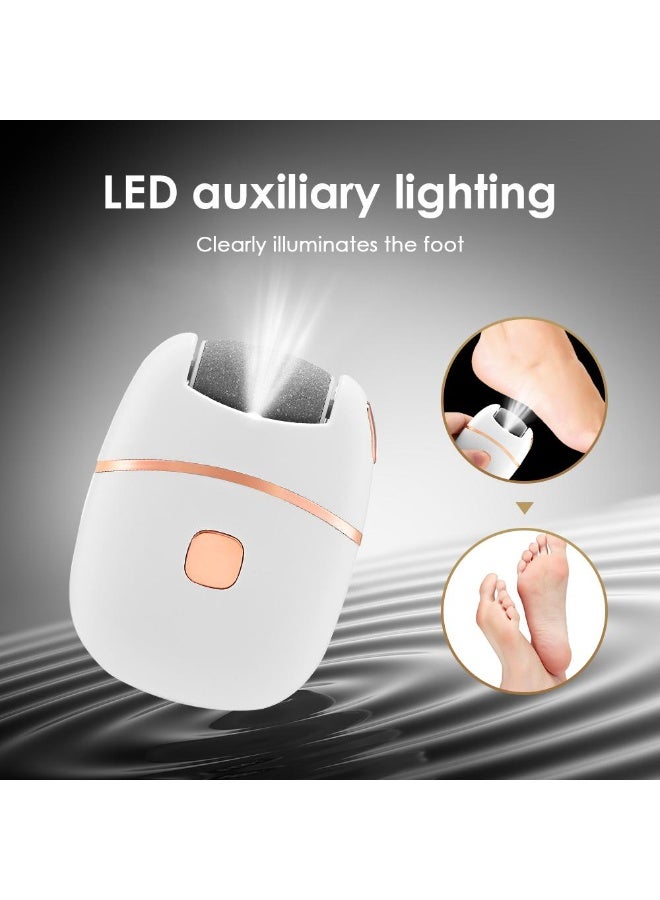 جهاز تقشير قدم قابل لإعادة الشحن لإزالة الجلد الميت وتشققات الكعب - جهاز باديكير بثلاث رؤوس دوارة وسرعتين وتصميم مقاوم للماء لأقدام ناعمة (جهاز باديكير لإزالة مسامير القدم) - Image 3