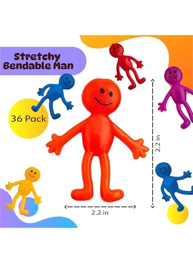 DURKU 36 Pack Stretchy Bendable Man in Assorted Fun Colors, Sticky Slimy Gooey Texture Toy for Stress Relief Anxiety Great Party Favor Stocking Stuffer - Image 2