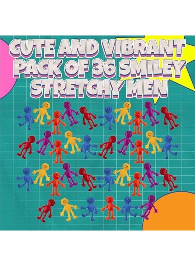 DURKU 36 Pack Stretchy Bendable Man in Assorted Fun Colors, Sticky Slimy Gooey Texture Toy for Stress Relief Anxiety Great Party Favor Stocking Stuffer - Image 4