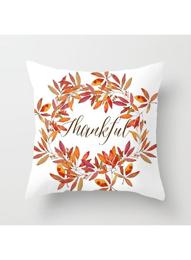 NIBEMINENT Printed Cushion Cover White/Orange/Black