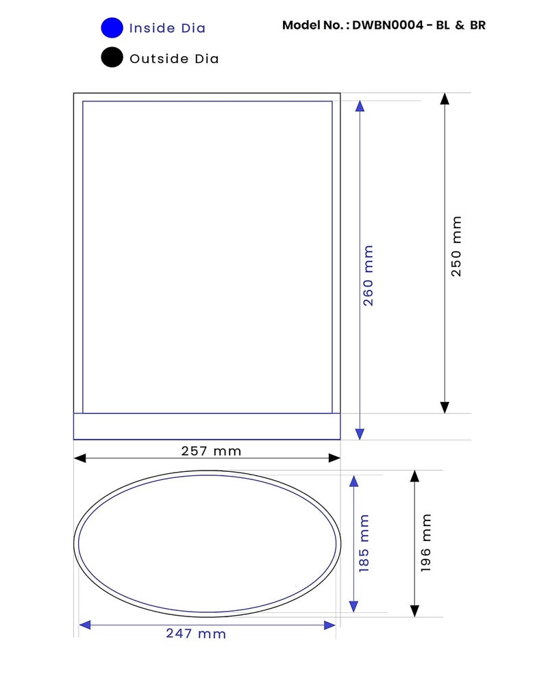 DOLPHY Metal Waste Bin Open Top Leather Trash Can for Bathrooms Rooms Kitchens Home Office and Hotel Capacity 8 Liter Oval Shape Brown - Image 2