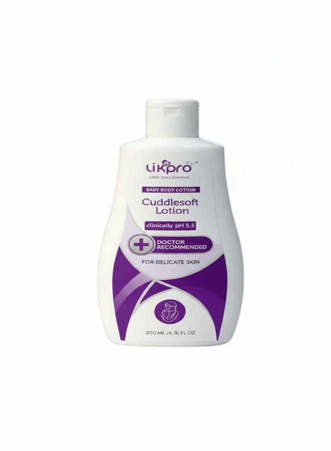 Likpro Cuddlesoft Baby Body Lotion, pH 5.5 Balanced for Delicate Skin, 200 ML, with Almond Oil, Jojoba Oil and Avocado Oil, All Skin Types