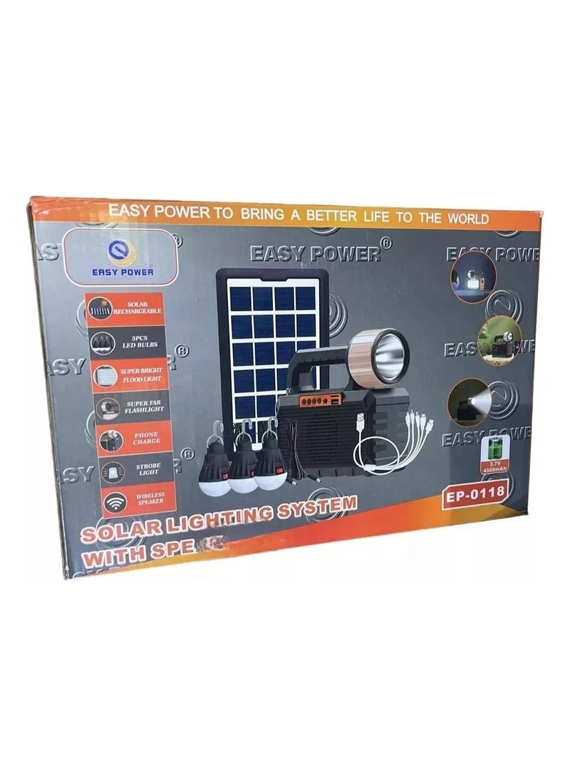 Easy Power Solar Power System with a Flashlight, 3 Bulbs and a Mobile Charger Outlet, Suitable for Camping and Trips - Image 4