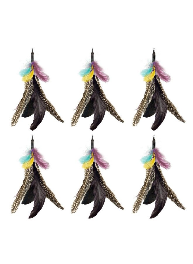Highland Farms Select Handmade Natural Feather Cat Toy Dah Bird Refills - Interactive Cat and Kitten Toy - 6 Pack - Image 1