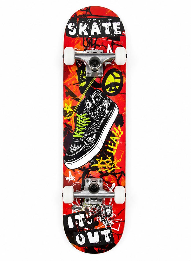 DEXO Skateboard 31 x 8 Inch Complete Cruiser Skateboard for Children Teenagers Adults, 7-Layer Canadian Maple Double Kick Deck Concave with All-in-One Skate T-Tool for Beginners - Image 1
