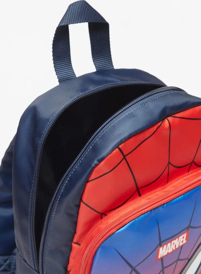 MARVEL Boys's Spider-Man Print Backpack with Zip Closure and Adjustable Straps