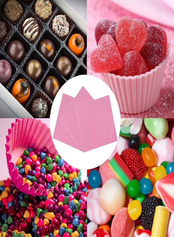 Copzievkae 100PCS Foil Candy Wrappers, 6 x 6 Inch Candy Wrappers, Pink Foil Candy Wrapper for Chocolate Bar Wrappers for DIY Candies, Chocolate, Cake (Pink) - Image 4