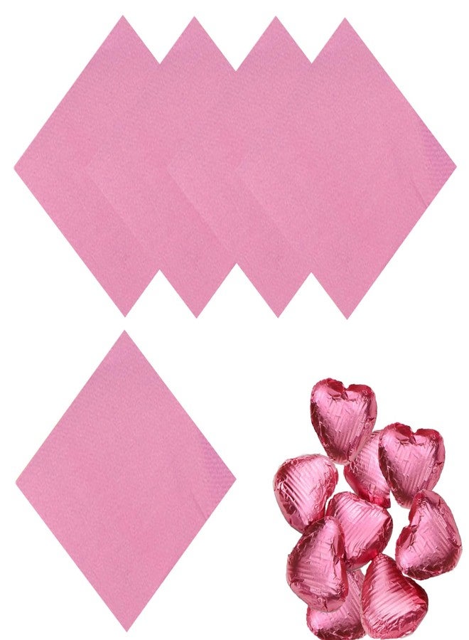 Copzievkae 100PCS Foil Candy Wrappers, 6 x 6 Inch Candy Wrappers, Pink Foil Candy Wrapper for Chocolate Bar Wrappers for DIY Candies, Chocolate, Cake (Pink) - Image 1