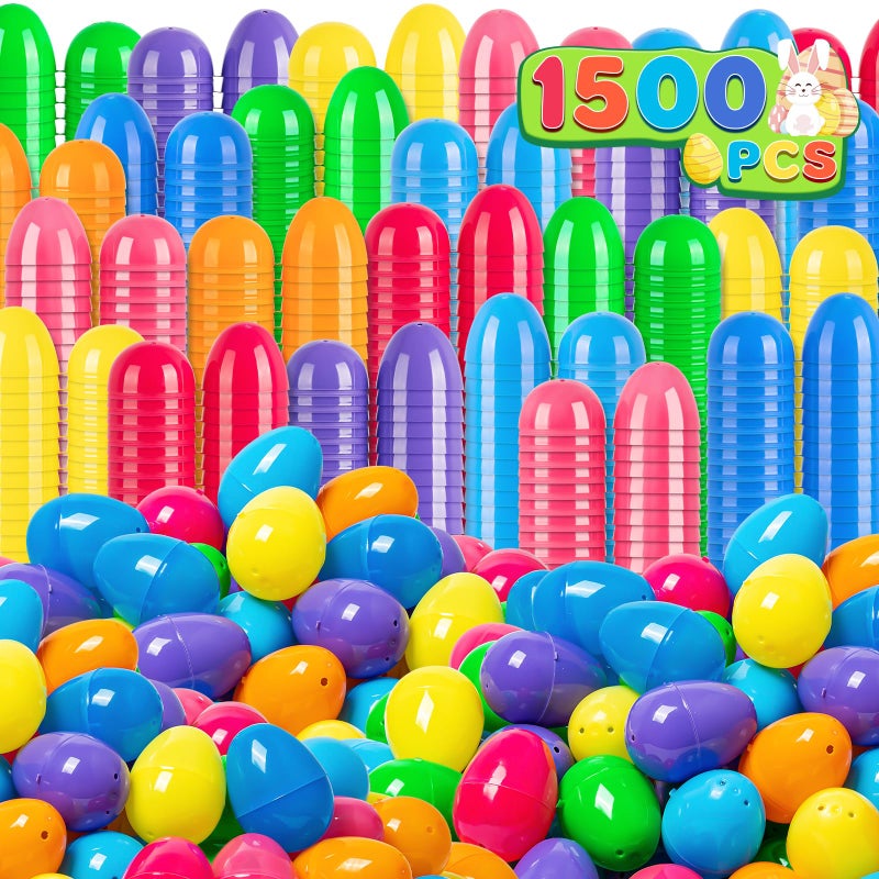 Duchong 1500 Count Easter Eggs Bulk 24 Fillable Empty Plastic Easter Eggs in 8 Colors Easter Hunt Basket Stuffers Surprise Eggs Easter Party Favor Decoration - Image 3