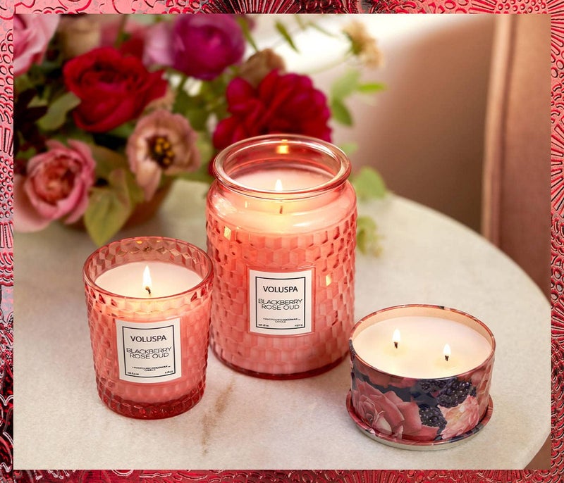 Voluspa BlackBerry Rose Oud Candle | Large Glass Jar Candle with Lid | 18 Ounces | 100 Hour Burn Time | Coconut Wax for Clean Burning | Handcrafted in The USA | Non-Toxic - Image 4