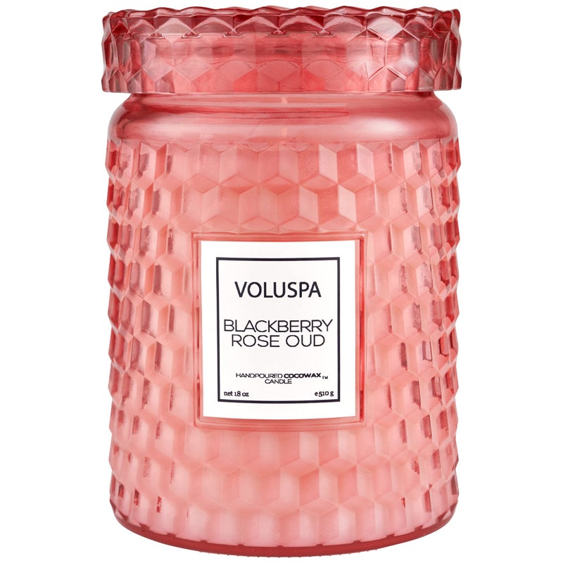 Voluspa BlackBerry Rose Oud Candle | Large Glass Jar Candle with Lid | 18 Ounces | 100 Hour Burn Time | Coconut Wax for Clean Burning | Handcrafted in The USA | Non-Toxic - Image 1
