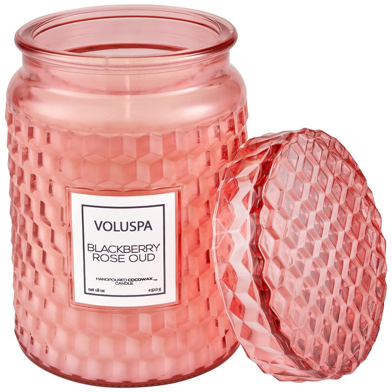 Voluspa BlackBerry Rose Oud Candle | Large Glass Jar Candle with Lid | 18 Ounces | 100 Hour Burn Time | Coconut Wax for Clean Burning | Handcrafted in The USA | Non-Toxic - Image 2