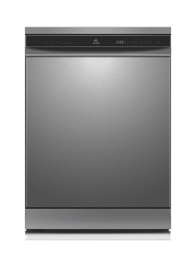 evvoli Dishwasher 12 Place Setting, 6 Programs, 2 Rack Levels, 11L, High Energy Efficiency, Quiet 11 L 2100 W EVDW-122S Silver - Image 1