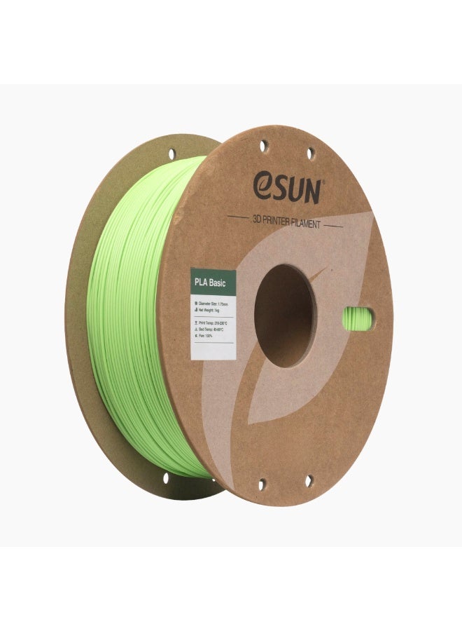 eSUN PLA خيوط أساسية 1.75 مم، خيوط طابعة ثلاثية الأبعاد PLA أساسية، دقة الأبعاد +/- 0.03 مم، 1 كجم بكرة (2.2 رطل) خيوط طباعة ثلاثية الأبعاد للطابعات ثلاثية الأبعاد، الذروة الخضراء