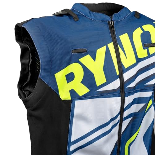 Rynox Dune Neo Trail Offroad Jacket | Mesh Motorcycle Offroad Riding Jacket with Abrasion Resistance - Blue Hi-Viz Green, Small - Image 4