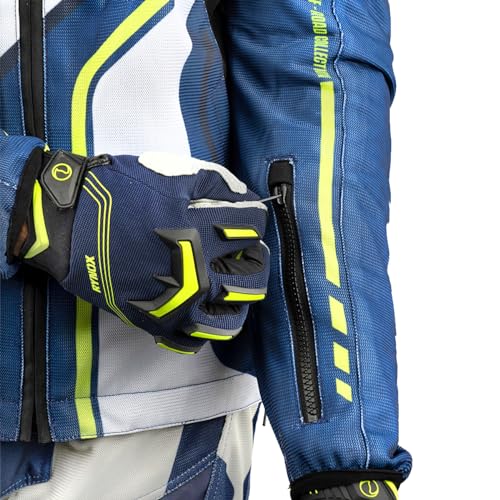 Rynox Dune Neo Trail Offroad Jacket | Mesh Motorcycle Offroad Riding Jacket with Abrasion Resistance - Blue Hi-Viz Green, Small - Image 5