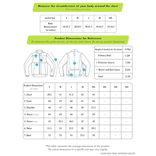 Rynox Dune Neo Trail Offroad Jacket | Mesh Motorcycle Offroad Riding Jacket with Abrasion Resistance - Blue Hi-Viz Green, Small - Image 3
